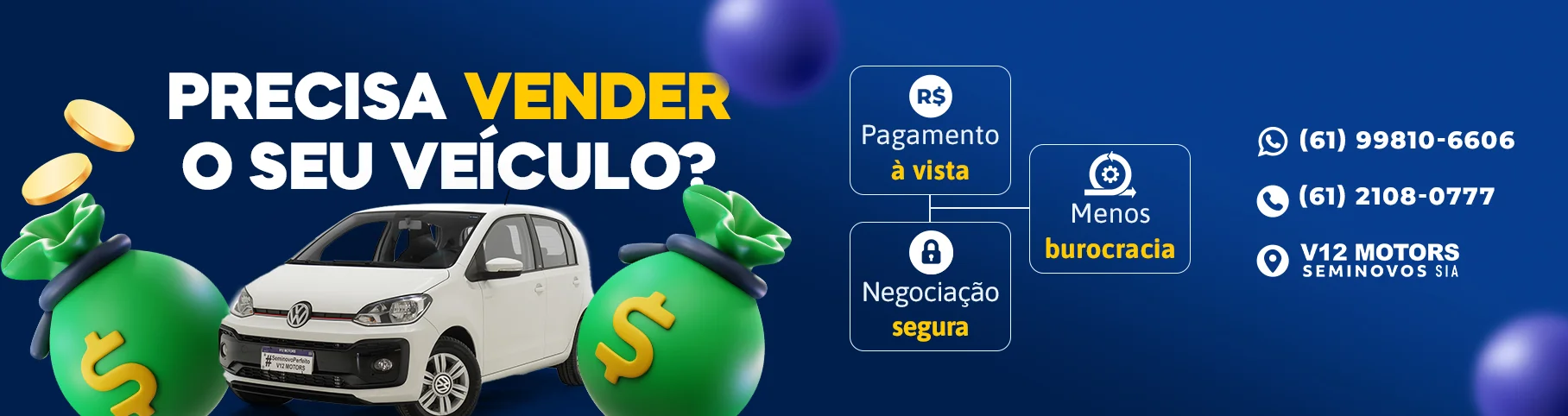 PRECISA VENDER SEU VEÍCULO? A V12 COMPRA SEU VEÍCULO